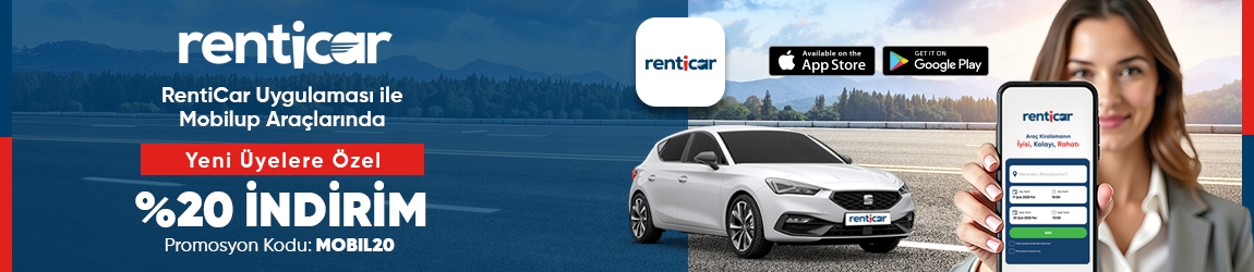 RentiCar Uygulaması ile Mobilup Araçlarında Yeni Üyelere Özel %20 İndirim!